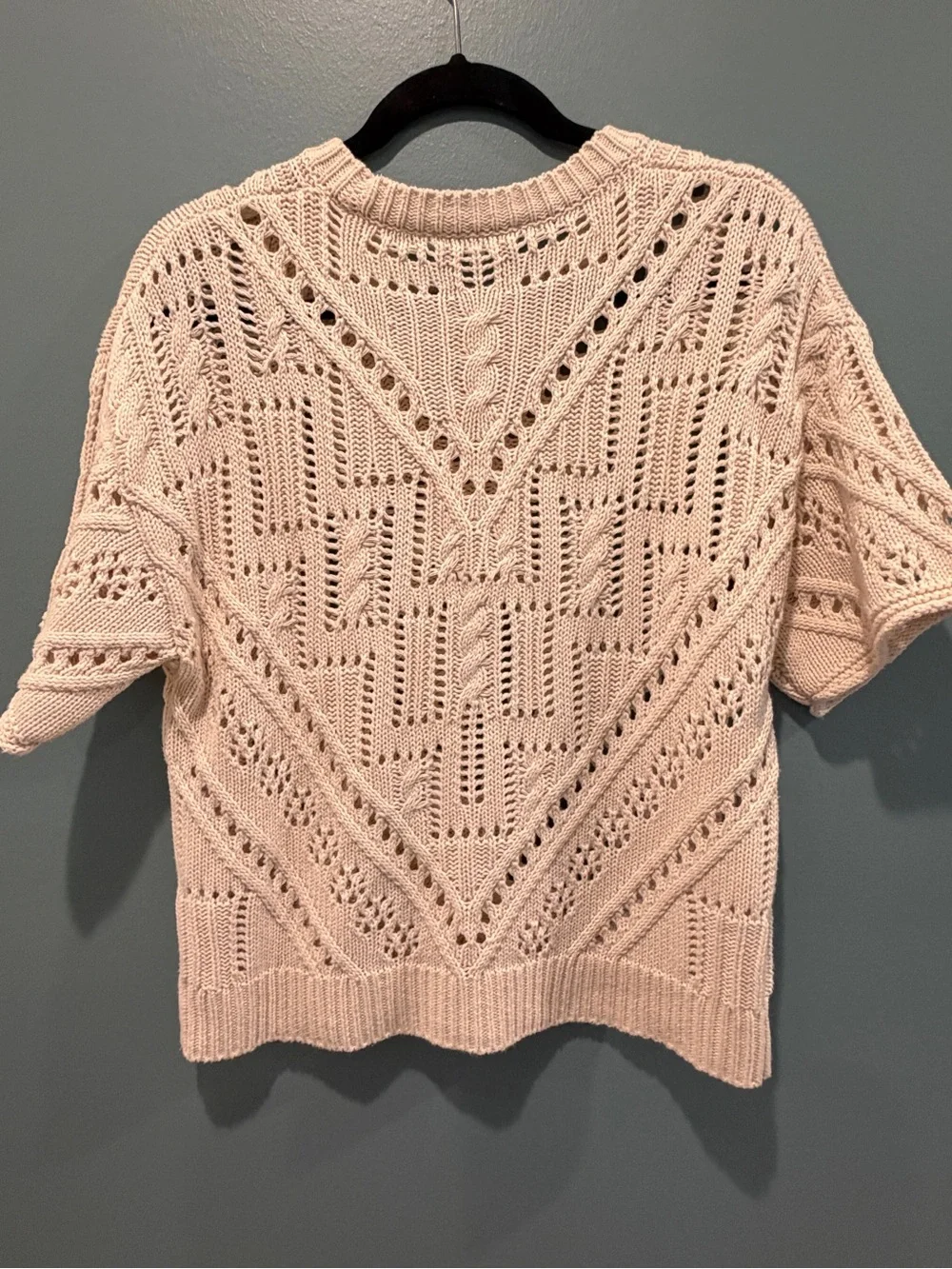 Splendid Open-Knit Crewneck Sweater in Cream - Picture 2 of 4